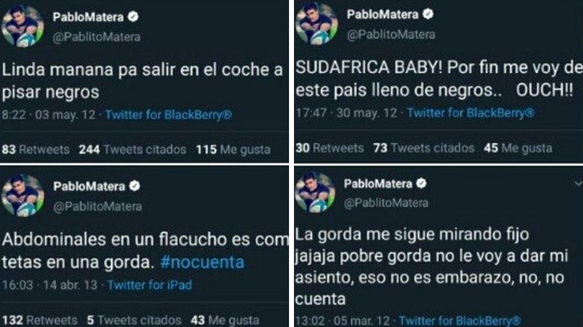 Revelan tuits xenófobos y discriminadores del capitán de Los Pumas
